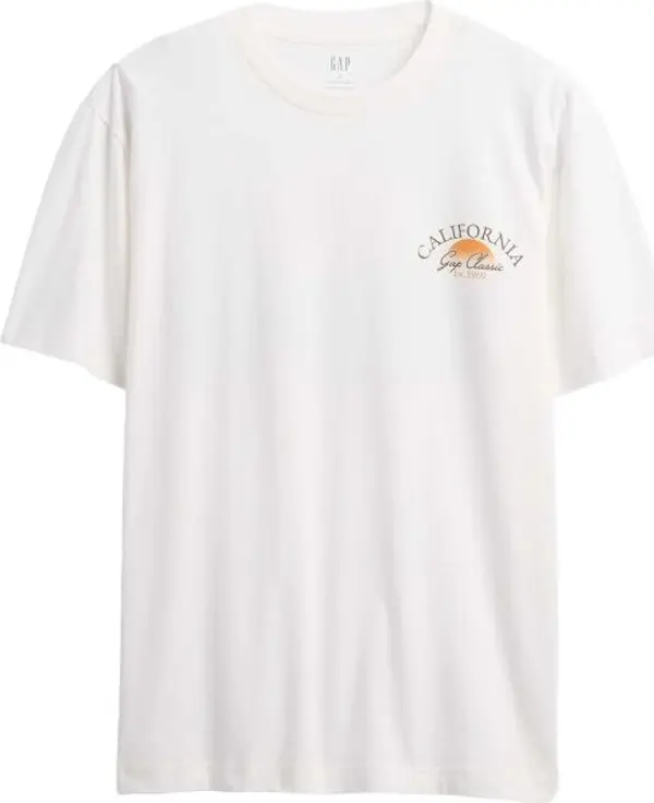 GAP GAP V-FRCH SS GAP VINTAGE GRAPHICS Мъжка тениска, бяло, размер