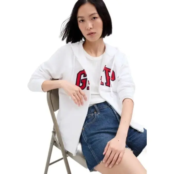 GAP GAP V-GAP HERITAGE FZ HD Дамски суитшърт, бяло, размер