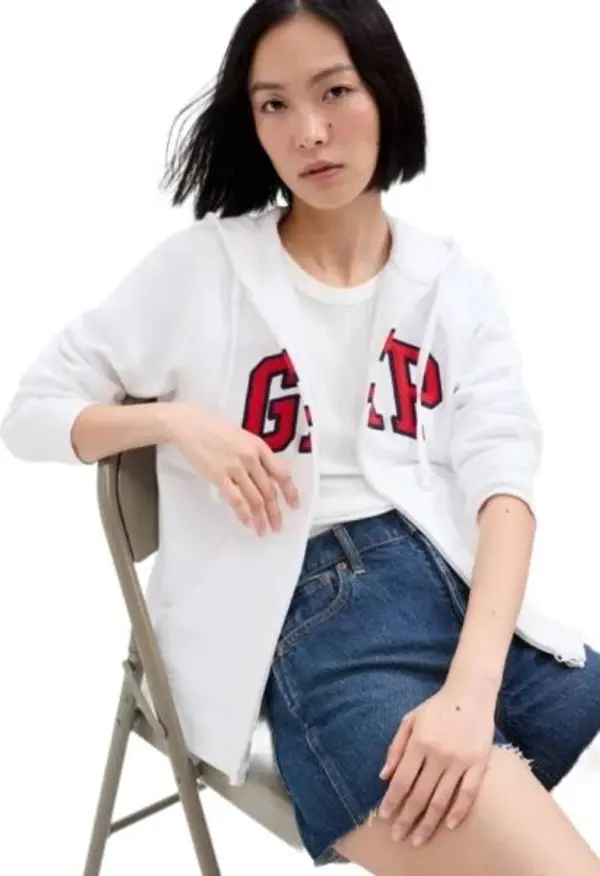 GAP GAP V-GAP HERITAGE FZ HD Дамски суитшърт, бяло, размер