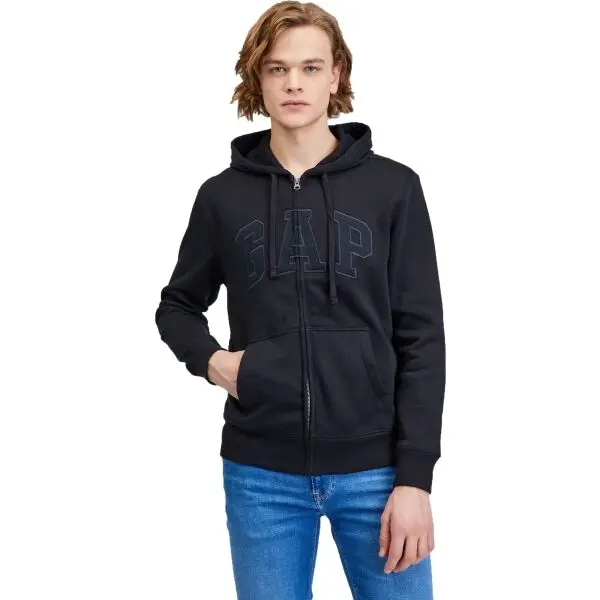 GAP GAP V-HERITAGE LOGO FZ Мъжки суитшърт, черно, размер