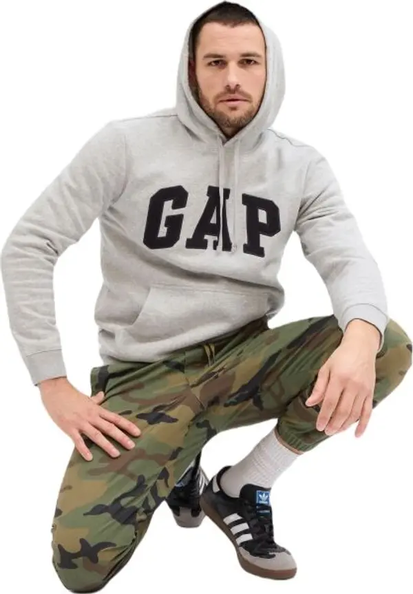 GAP GAP V-HERITAGE LOGO Мъжки суитшърт, сиво, размер