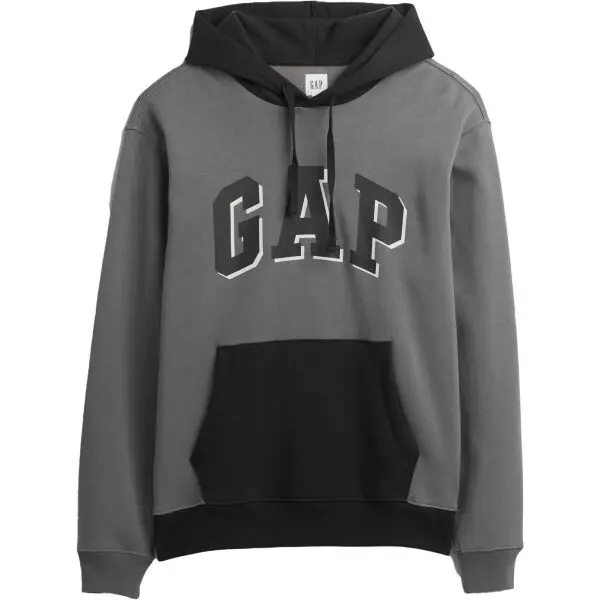 GAP GAP V-HERITAGE LOGO PO SNL - COLORBLOCK Мъжки свободно време суитшърт, сиво, размер