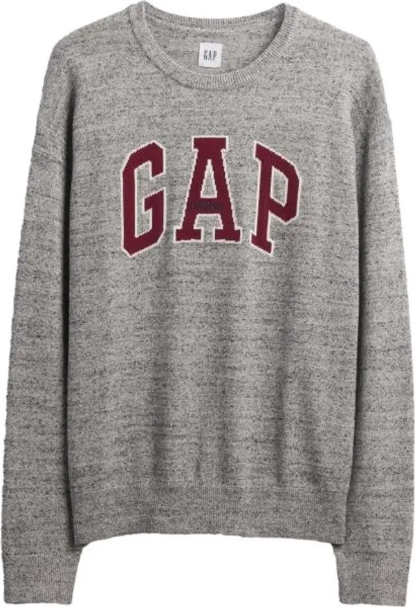 GAP GAP V-INTX GAP ATHLETIC INTARSIA RLXD CREW Мъжки плетен пуловер, сиво, размер