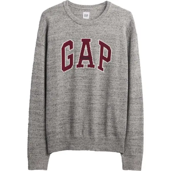 GAP GAP V-INTX GAP ATHLETIC INTARSIA RLXD CREW Мъжки плетен пуловер, сиво, размер