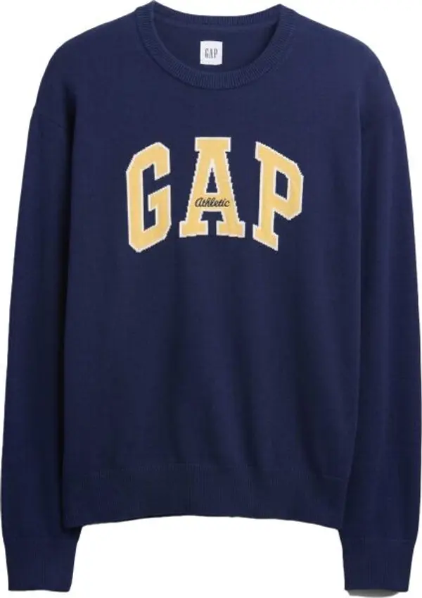 GAP GAP V-INTX GAP ATHLETIC INTARSIA RLXD CREW Мъжки плетен пуловер, тъмносин, размер