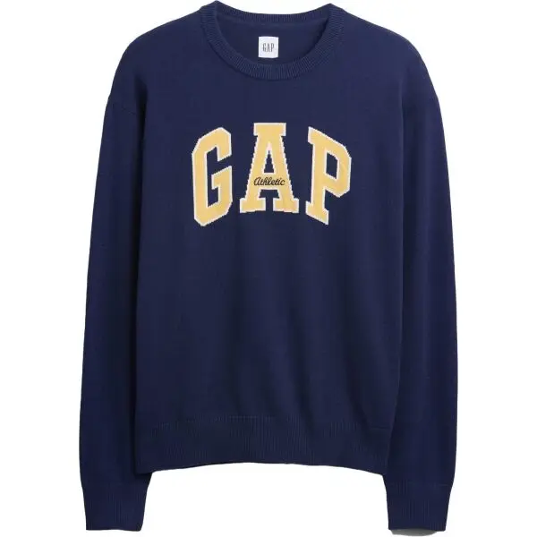 GAP GAP V-INTX GAP ATHLETIC INTARSIA RLXD CREW Мъжки плетен пуловер, тъмносин, размер