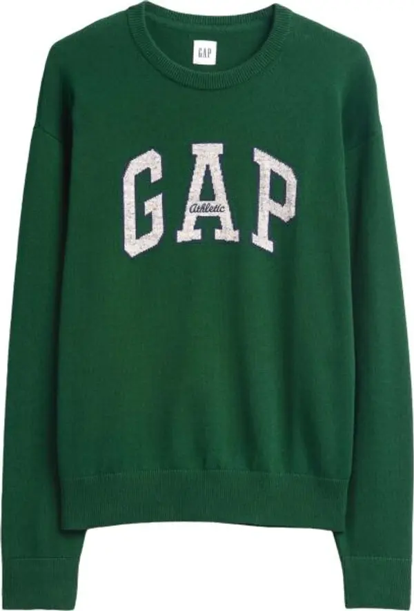 GAP GAP V-INTX GAP ATHLETIC INTARSIA RLXD CREW Мъжки плетен пуловер, тъмнозелено, размер