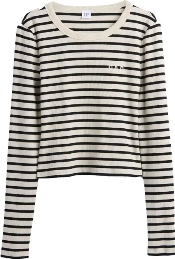 GAP GAP V-JPN LS RIB TEE Дамско crop топ, бяло, размер