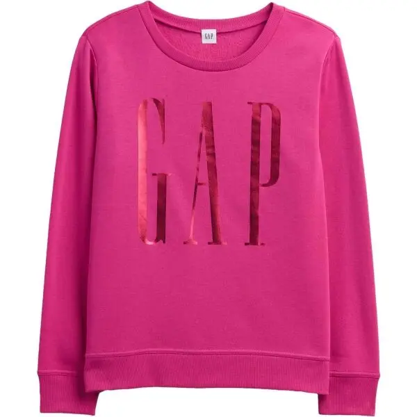 GAP GAP V-LOGO DOORBUSTER CREW Дамски суитшърт с лого, розово, размер