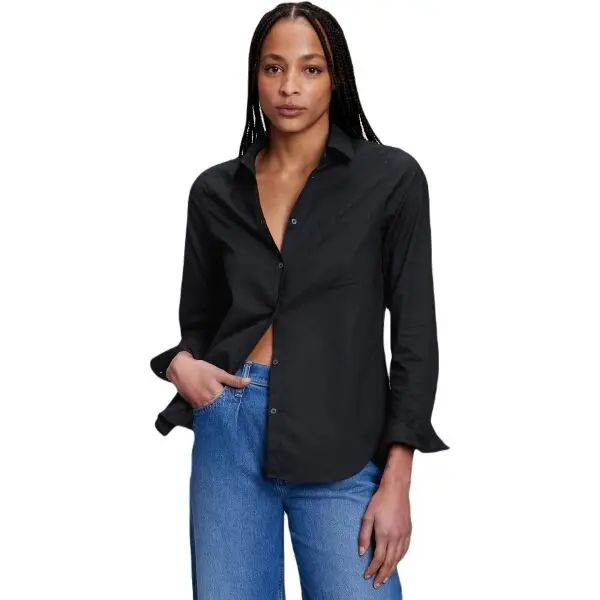 GAP GAP V-LS CLASSIC Дамска риза, черно, размер