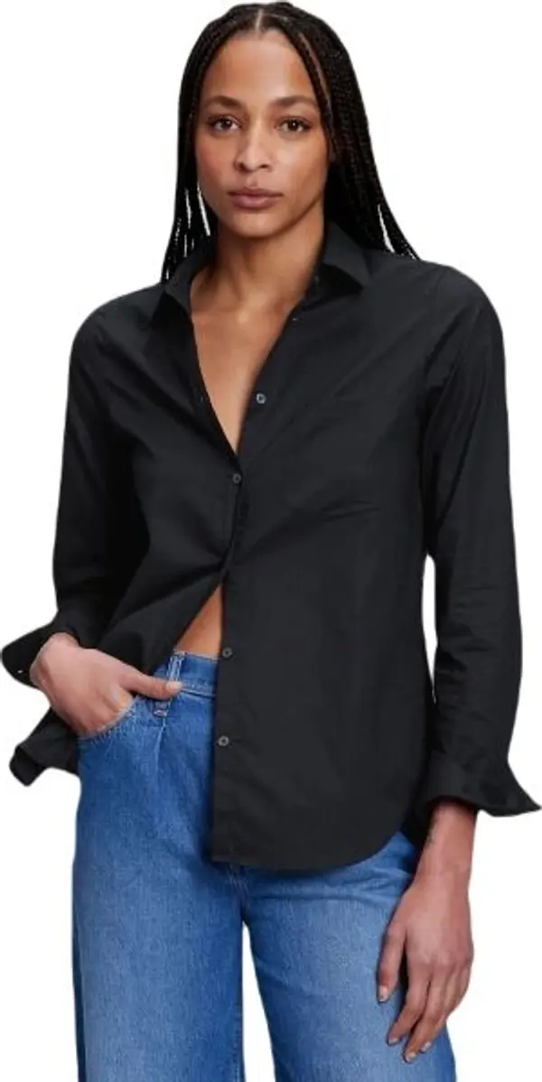 GAP GAP V-LS CLASSIC Дамска риза, черно, размер