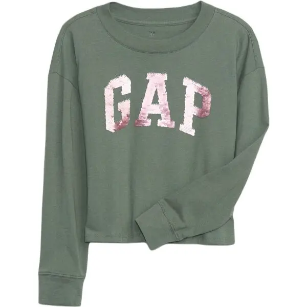 GAP GAP V-LS ELV LOGO Момичешка тениска, khaki, размер