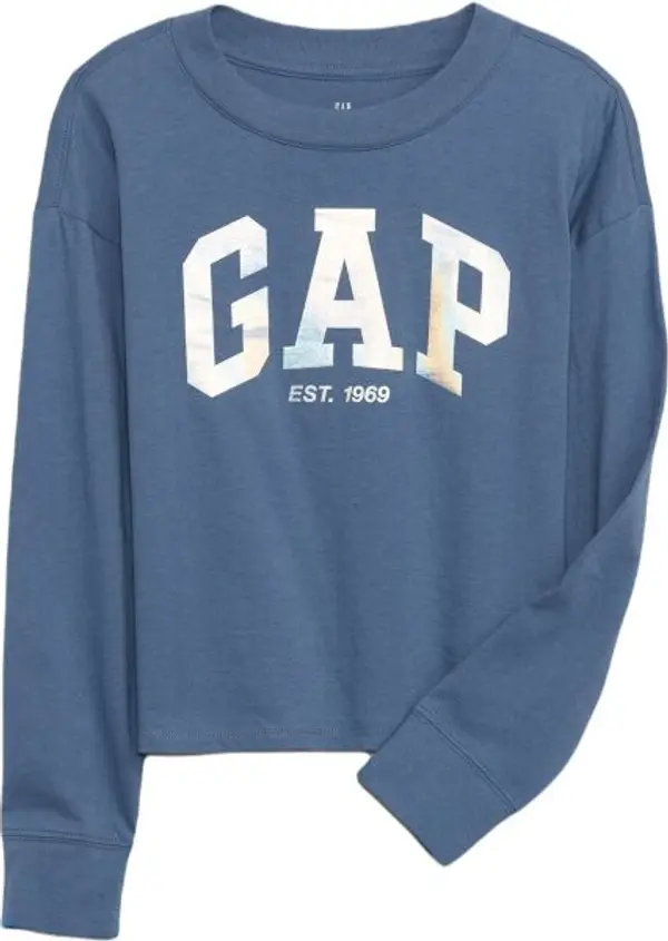 GAP GAP V-LS ELV LOGO Момичешка тениска, синьо, размер