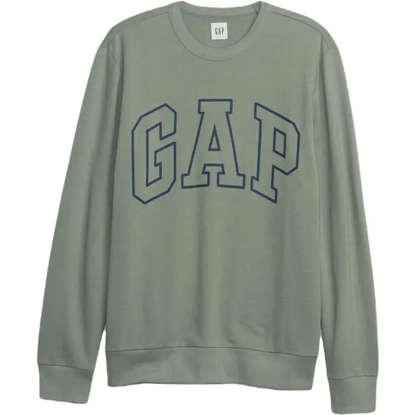GAP GAP V-LW DB FLEECE Мъжки суитшърт, зелено, размер
