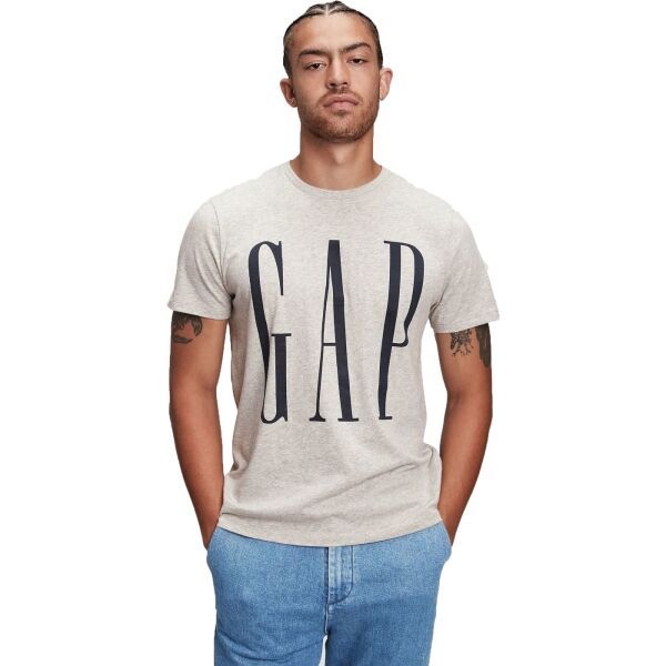 GAP GAP V-SS CORP LOGO T Мъжка тениска, сиво, размер