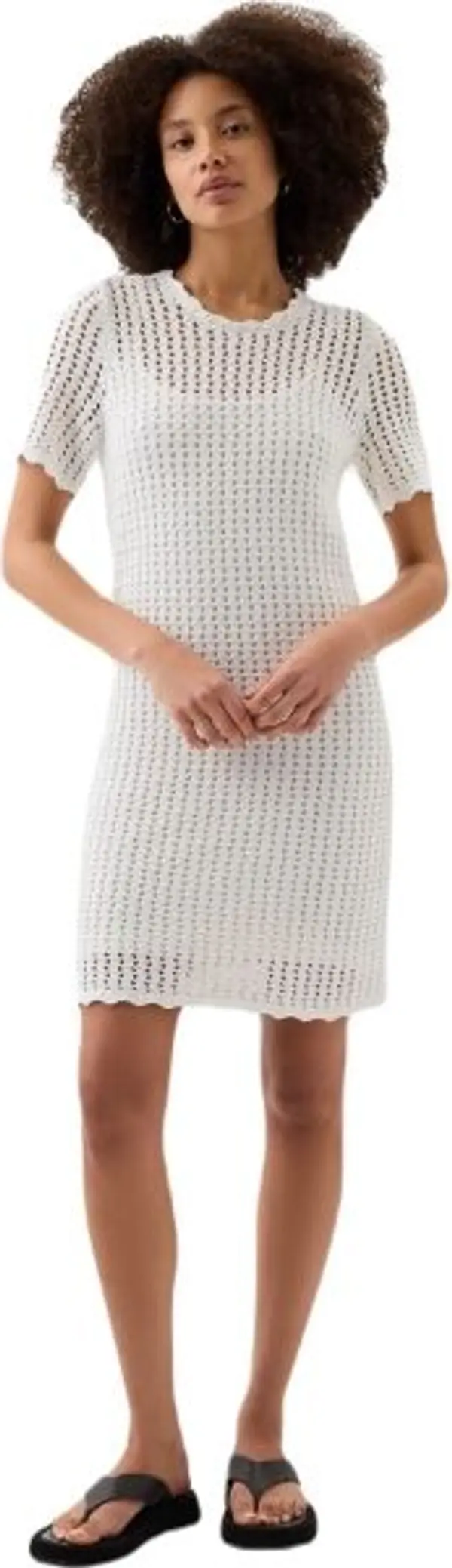 GAP GAP V-SS CROCHET Дамска рокля, бяло, размер