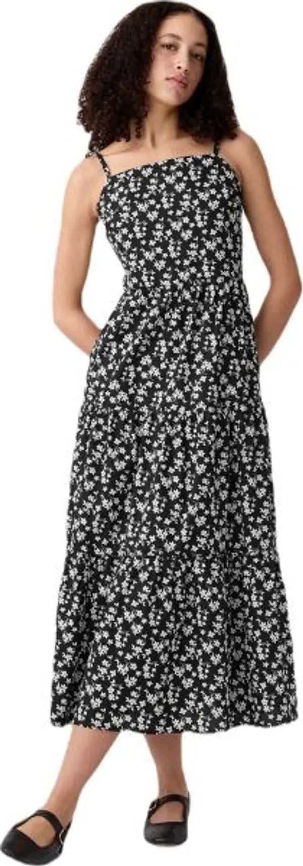 GAP GAP V-TIERED Дамска рокля, черно, размер