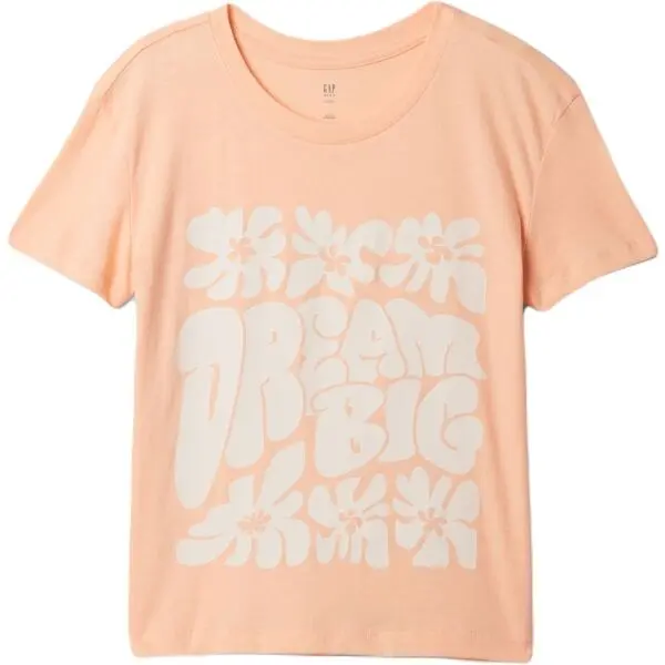 GAP GAP VALUE GRAPHIC Момичешка тениска, цвят сьомга, размер