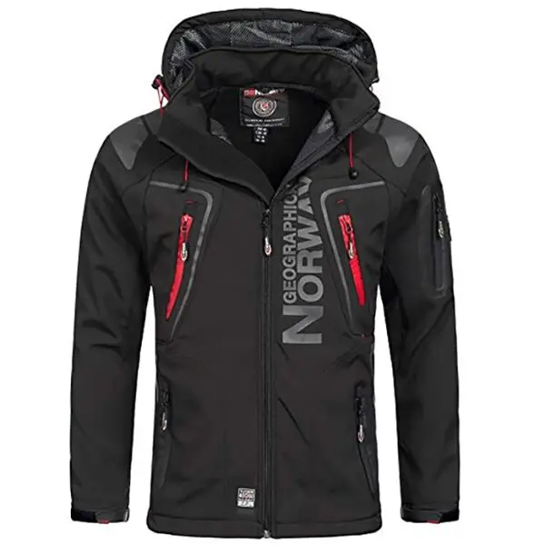 GEOGRAPHICAL NORWAY GEOGRAPHICAL NORWAY TECHNO HOODIE Мъжко софтшел яке, черно, размер