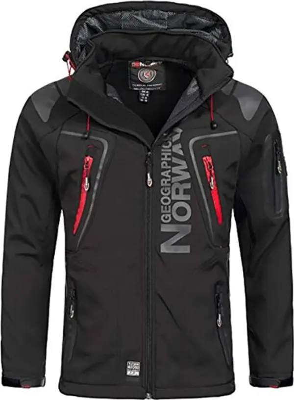GEOGRAPHICAL NORWAY GEOGRAPHICAL NORWAY TECHNO HOODIE Мъжко софтшел яке, черно, размер XXXL