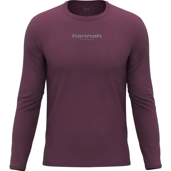 Hannah Hannah BINE L/S Мъжка тениска с дълги ръкави, винен, размер