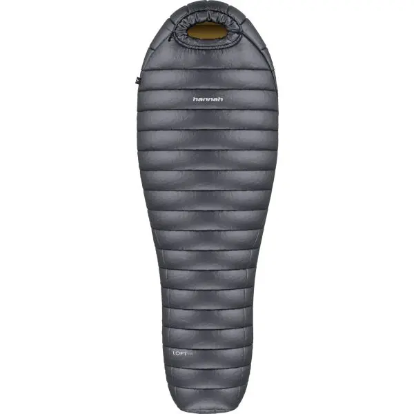 Hannah Hannah LOFT 250 Спален чувал с пълнеж от пера, тъмносиво, размер 200 см- ляв цип