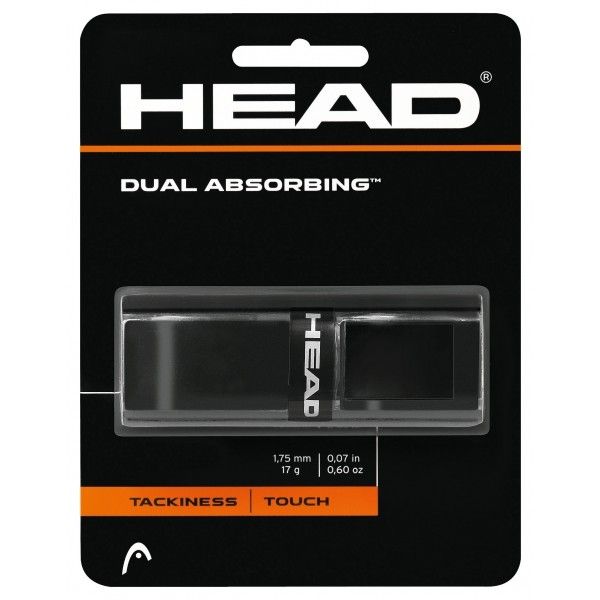 Head Head Dual Absorbing black Dual Absorbing black - Лента за тенис ракета, черно, размер