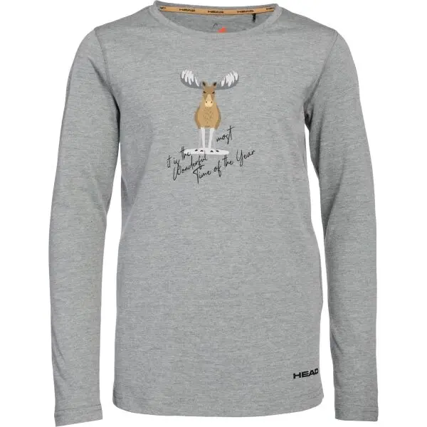 Head Head KRUMEL Детска тениска с дълъг ръкав, сиво, размер 116-122