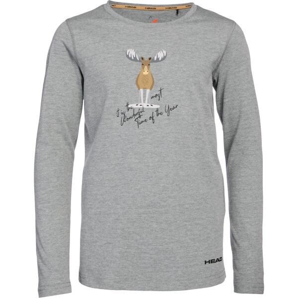 Head Head KRUMEL Детска тениска с дълъг ръкав, сиво, размер