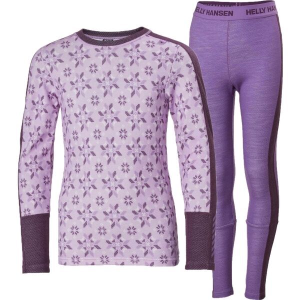 Helly Hansen Helly Hansen JR GRAPHIC LIFA MERINO SET Юношески комплект, винен, размер 16
