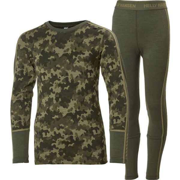 Helly Hansen Helly Hansen JR GRAPHIC LIFA MERINO SET Юношески комплект, khaki, размер