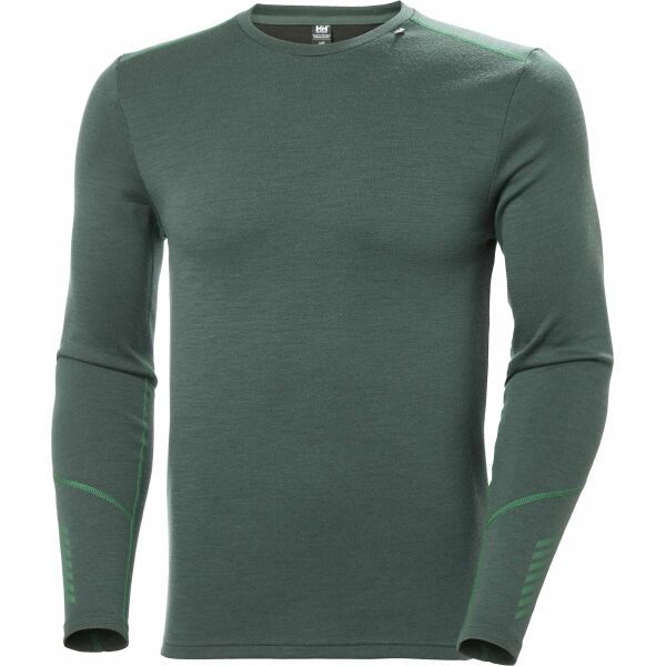 Helly Hansen Helly Hansen LIFA MERINO MIDWEIGHT CREW Мъжко високо функционално бельо, тъмнозелено, размер