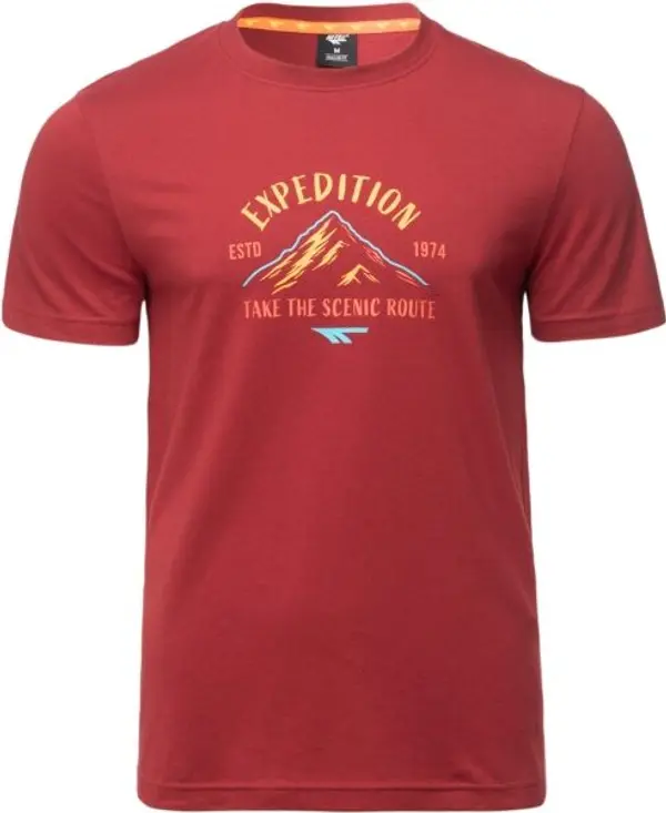 Hi-Tec Hi-Tec HATRICKO Мъжка памучна тениска, винен, размер