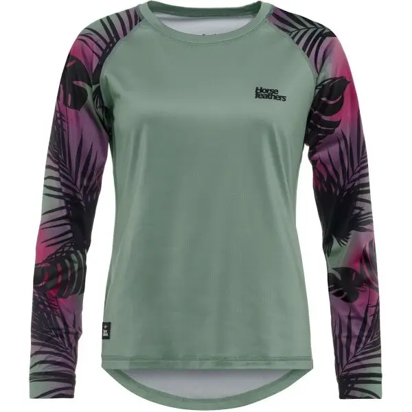 Horsefeathers Horsefeathers DECO LS Дамска колоездачна фланелка, тъмнозелено, размер