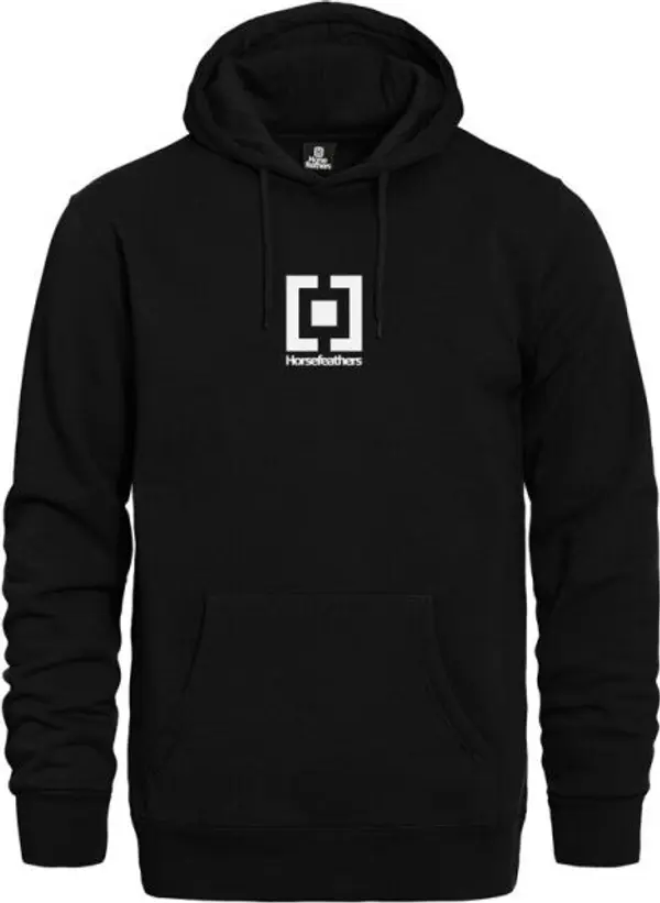 Horsefeathers Horsefeathers HOODED SWEATSHIRT VERTICAL MID LOGO Мъжки суитшърт, черно, размер