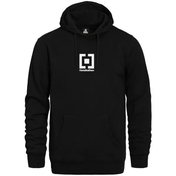 Horsefeathers Horsefeathers HOODED SWEATSHIRT VERTICAL MID LOGO Мъжки суитшърт, черно, размер