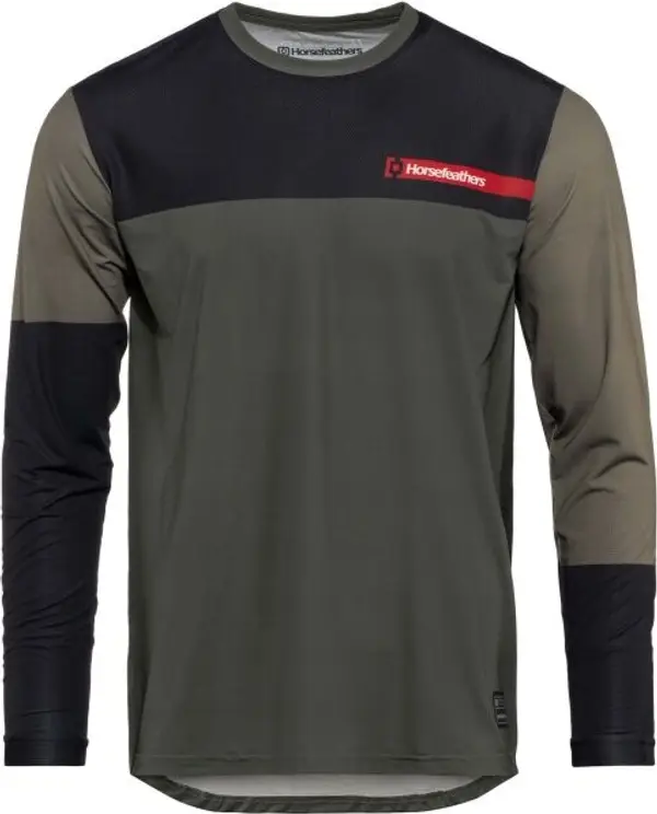 Horsefeathers Horsefeathers QUANTUM LS Мъжки колоездачен екип, тъмнозелено, размер