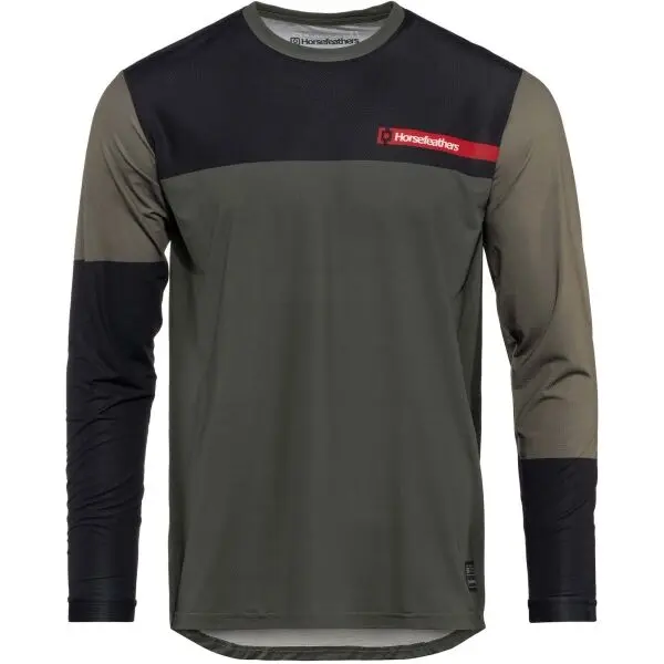 Horsefeathers Horsefeathers QUANTUM LS Мъжки колоездачен екип, тъмнозелено, размер