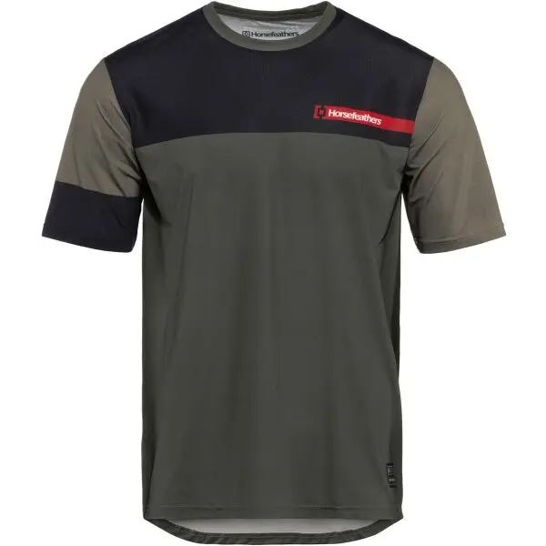 Horsefeathers Horsefeathers QUANTUM Мъжка колоездачна фланелка, тъмнозелено, размер