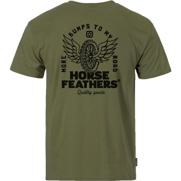 Horsefeathers Horsefeathers WHEEL Мъжка тениска, khaki, размер