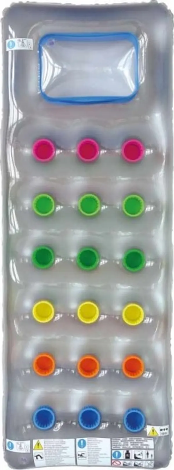 HS Sport HS Sport LEHÁTKO OTVORY PRŮHLED ЛЕГЛО С ПРОЗРАЧНИ ОТВОРИ- Надуваемо легло, сиво, размер