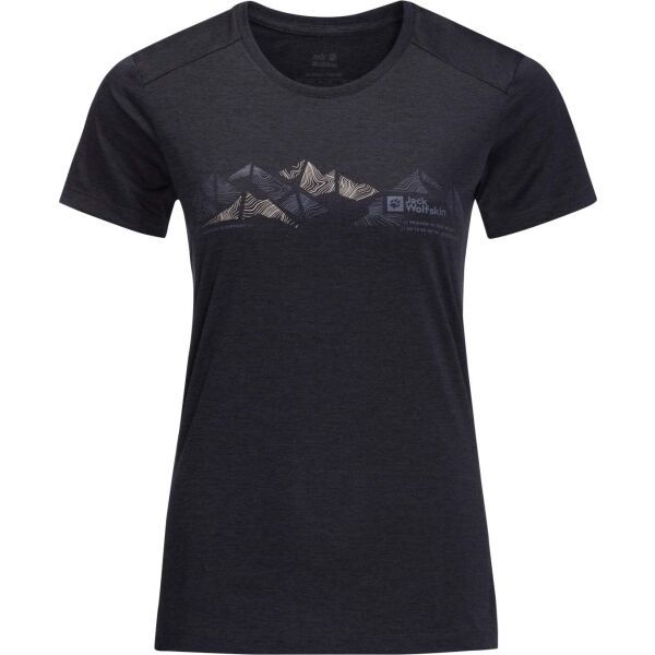 Jack Wolfskin Jack Wolfskin CROSSTRAIL GRAPHIC T W Дамска функционална тениска, черно, размер