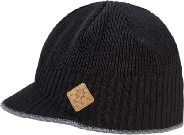 Kama Kama MERINO A115 Зимна шапка с козирка, черно, размер