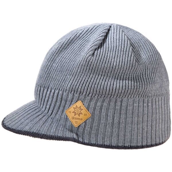 Kama Kama MERINO A115 Зимна шапка с козирка, сиво, размер