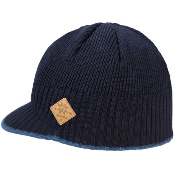Kama Kama MERINO A115 Зимна шапка с козирка, тъмносин, размер