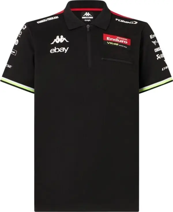 Kappa Kappa ACRIZ VR46 Мъжка тениска с яка, черно, размер