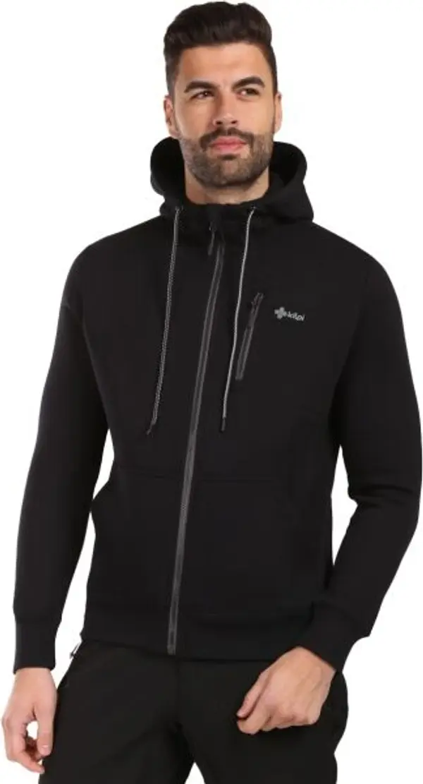 KILPI KILPI DANILO Мъжки памучен суичър с качулка, черно, размер
