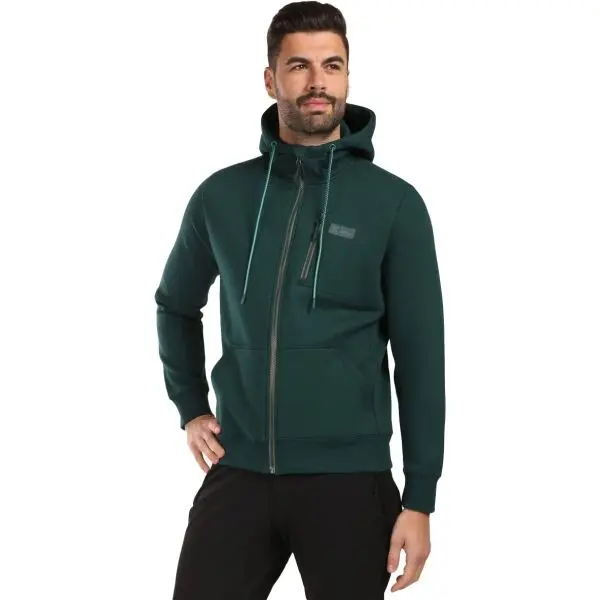 KILPI KILPI DANILO Мъжки памучен суичър с качулка, тъмнозелено, размер