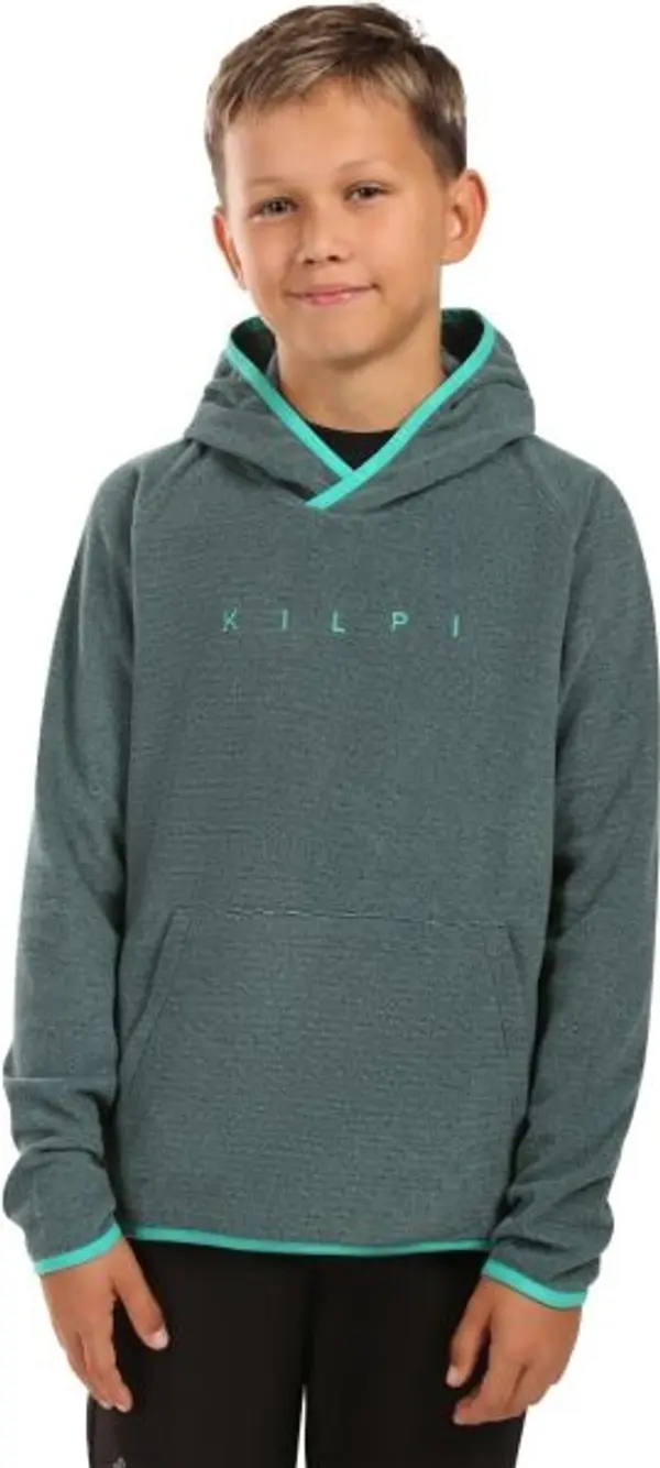 KILPI KILPI FLOND Момчешки флийс суитшърт с качулка, тъмнозелено, размер
