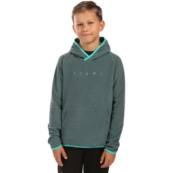 KILPI KILPI FLOND Момчешки флийс суитшърт с качулка, тъмнозелено, размер